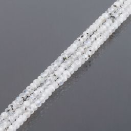 Бусины для рукоделия из Лунного камня с включением Турмалина (130 бусин)