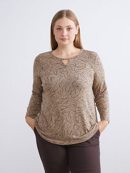 Bisiklet Yaka Desenli Bluz