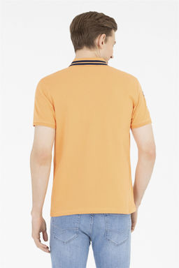 Мужская оранжевая базовая футболка с воротником-поло - U.s. polo assn фото 5