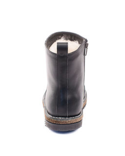 Ботинки женские на войлочной подошве, кожа, овчина, молния.