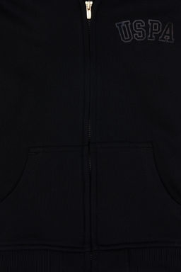 K_z _ocuk Siyah Kap__onlu Fermuarl_ Basic Sweatshirt Sepette S_rpriz _ndirim - U.s. polo assn фото 10