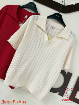 Футболка женская поло однотонная