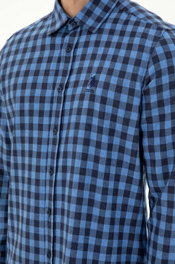 Мужская рубашка с длинным рукавом цвета индиго - U.s. polo assn фото 7