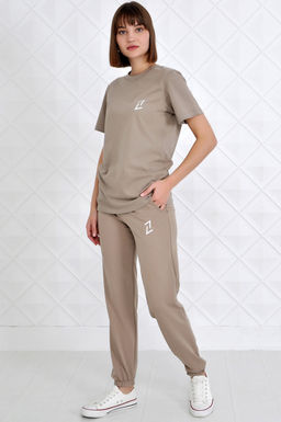 Арт. 2349 Костюм женский бежевый 44-52 (5 шт) Цвет:верх- бежевый, низ- бежевый - Калинка фото 7