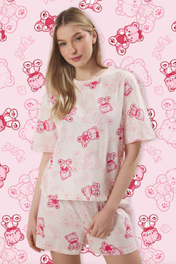 Trendyolmilla Pembe %100 Pamuklu Ay?c?kl? Sortlu Orme Pijama Tak?m? THMSS25PT00367  фото 10