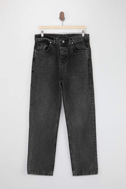 Antrasit Baggy/Genis Bol Kesim Kot Pantolon Jeans TMNAW24JE00027