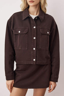 Kahverengi Cep Detayl? Regular Denim Ceket TWOAW26CE00038 - Trendyolmilla фото 3