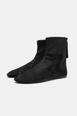 FLAT SATIN-EFFECT ANKLE BOOTS - Zara фото 4