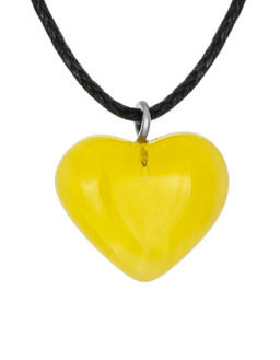 Кулон-сердечко из натурального ярко-медового янтаря