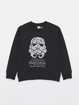 Bisiklet Yaka Star Wars Bask?l? Uzun Kollu Erkek ?ocuk Sweatshirt - Waikiki фото 3