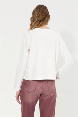 Женская толстовка цвета экрю с вырезом лодочкой - U.s. polo assn фото 11