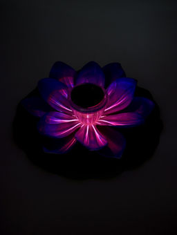 Садовый светильник для водоемов 28 х 28 х 9 см на солнечной бат-е "Лотос" фиол-ый N010