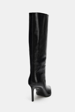 LEATHER HEELED BOOTS - Zara фото 7
