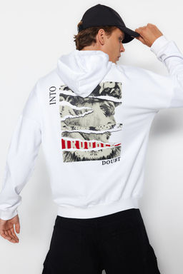 TRENDYOL MAN Siyah Regular/Normal Kesim Bask?l? Kapusonlu Sanatsal Bask?l? Sweatshirt TMNAW20SW0489 - Trendyolmilla фото 12