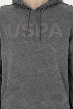 Свитшот мужской U. S. Polo Assn базовый антрацитовый меланж из хлопка - U.s. polo assn фото 7