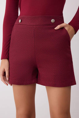 Bordo Tuvit Dugme Detayl? Sort & Bermuda TWOAW26SR00035