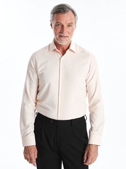 Slim Fit Uzun Kollu Arm?rl? Erkek Dokulu G?mlek