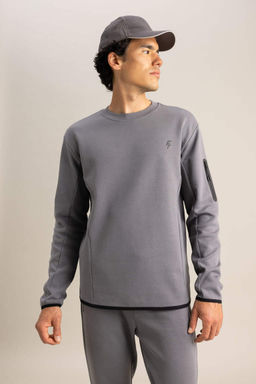 DeFactoFit Толстовка из плотной ткани стандартного кроя с круглым вырезом