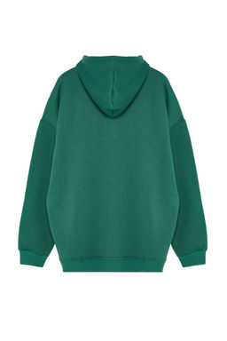 TRENDYOL MAN Antrasit Buyuk Beden Oversize Basic Rahat Kapusonlu Etiketli Ici Polarl? Sweatshirt TMNAW24AO00000 - Trendyolmilla фото 7
