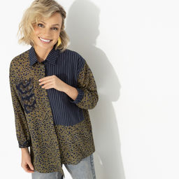 Рубашка асимметричного кроя Жемчужина образа (green) - Charutti фото 7