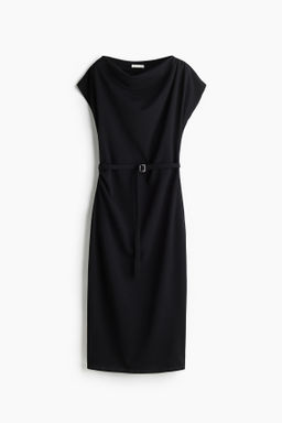 Vestido drapeado con cintur?n