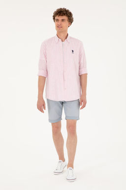 U. S. Polo Assn / Мужская пудровая рубашка с длинным рукавом - U.s. polo assn фото 4
