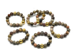 Кольцо на резинке из яшмы, шарик 5мм