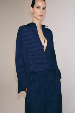 CAMISA RAYAS JACQUARD ZW COLLECTION / Marino - Zara фото 2
