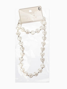 Набор 2 предмета: бусы, браслет «Жемчуг барочный. Сердечки», 40/18 см, белый в серебре