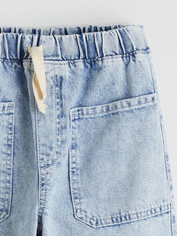 Wideleg Stitch Bask?l? K?z ?ocuk Jean Pantolon