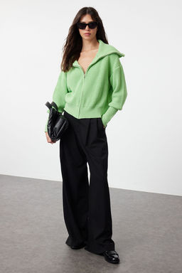 Mint Genis Kal?p Devrik Yaka Fermuarl? Triko H?rka TWOAW24HI00072