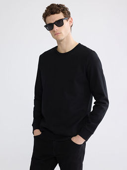 Bisiklet Yaka Erkek Kal?n Sweatshirt