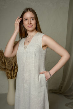 Платье сарафан 70% лен + 30% вискоза