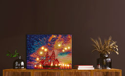 Кристальная (алмазная) мозаика ФРЕЯ ALDD-238 на подрамнике Алые паруса (со светодиодами) 50 х 40 см