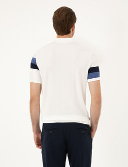 Ekru Slim Fit D__meli Polo Yaka Triko Ti__rt
