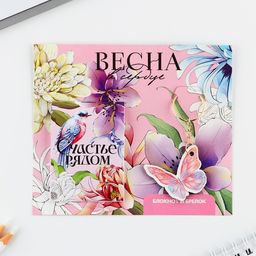 Цена за 3 шт. Подарочный набор, блокнот и брелок «Весна в сердце»