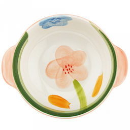 Лето Салатник фарфоровый 320мл, 15,1х12,9х4,6см, с ручками, с деколью (Китай)