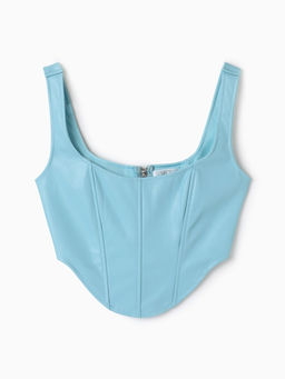 Корсет женский кожаный MIST, размер 48 (XL), голубой
