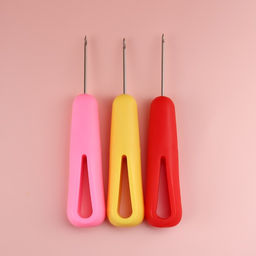 Цена за 2 шт. Шило швейное, с крючком, d=2 мм, 14×3 см, лезвие 4.5 см, МИКС