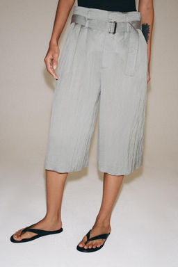 BERMUDA PINZAS CINTUR?N ZW COLLECTION / Gris - Zara фото 4