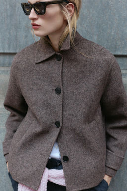 HERRINGBONE SHORT COAT - Zara фото 3