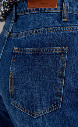 Джинсы женские широкого кроя F022-0152 темно-синие - Fine joyce фото 4