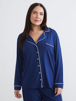 B?y?k Beden G?mlek Yaka Kad?n Pijama Tak?m?