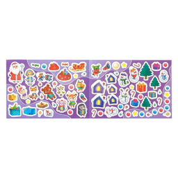 250 новогодних наклеек Дедушка Мороз, 8 стр.