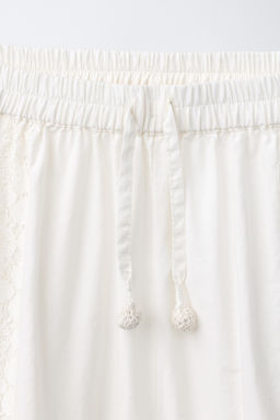 PANTAL?N BOMBACHO LACE BORDADOS / Blanco roto - Zara фото 3