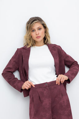 ЕВТ 3247/сливовое вино,эффект замши жакет жен