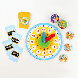 Развивающая игра «Часы. Учим время», 16 карточек, 16 фишек