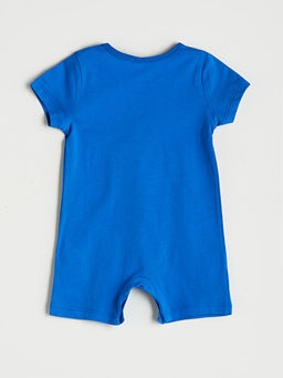 Bask?l? Pamuklu Erkek Bebek Tulum