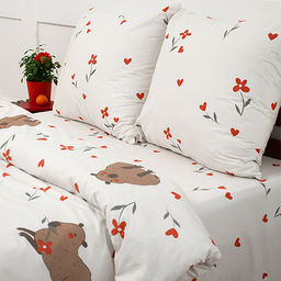 КПБ Традиция, 1,5 спальный, поплин, 100% хлопок, пл. 110 гр./кв.м., Капибара Пододеяльник 146*217, простыня 150*217, наволочка 70*70 (2 шт.) 1,5 спальный  фото 3