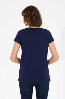 U. S. Polo Assn Женская базовая футболка темно-синего цвета с круглым вырезом - U.s. polo assn фото 19